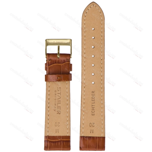 Картинка Stailer 1585 Original - ремешок для часов светло-коричневый, кожа, аллигатор, Германия