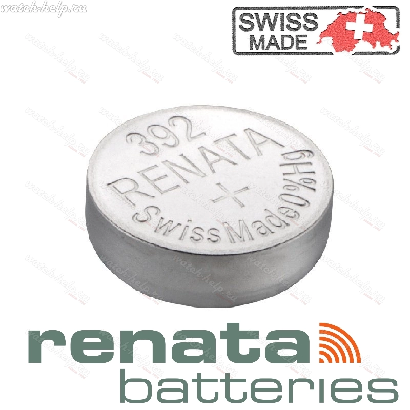 Картинка Renata 392 - батарейка, 3.6 мм x 7.9 мм 1.55 v 45 mah, Швейцария