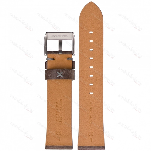 Картинка Stailer Premium 5954 Select - ремешок для часов тёмно-серый, премиальная кожа full grain растительного дубления, гладкий, Германия