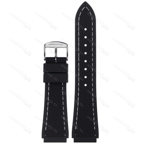 Картинка BC104 - ремешок для часов чёрный, силикон, Китай