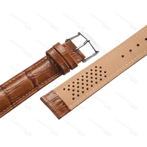 Картинка Stailer Premium 2425 Comfort - ремешок для часов светло-коричневый, итальянская кожа растительного дубления, аллигатор, Германия