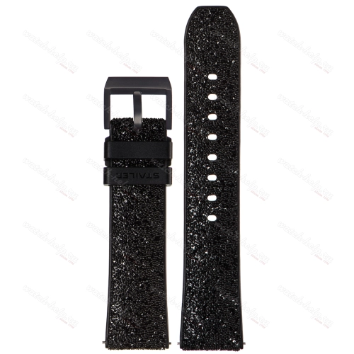 Картинка Stailer Premium 7501 Max endurance classic crystal - ремешок для часов чёрный, силикон, камень, Германия