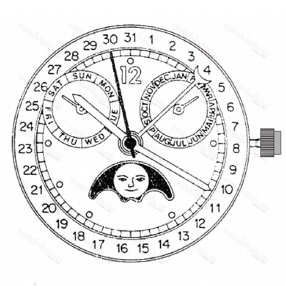 Картинка ETA 255.487 - механизм для часов кварцевый 10 ½, Швейцария