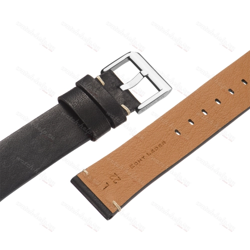 Картинка Stailer Premium 5971 Select - ремешок для часов чёрный, премиальная кожа full grain растительного дубления, гладкий, Германия