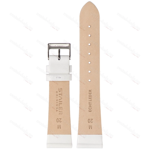 Картинка Stailer 5990 Original - ремешок для часов белый, кожа, гладкий, Германия