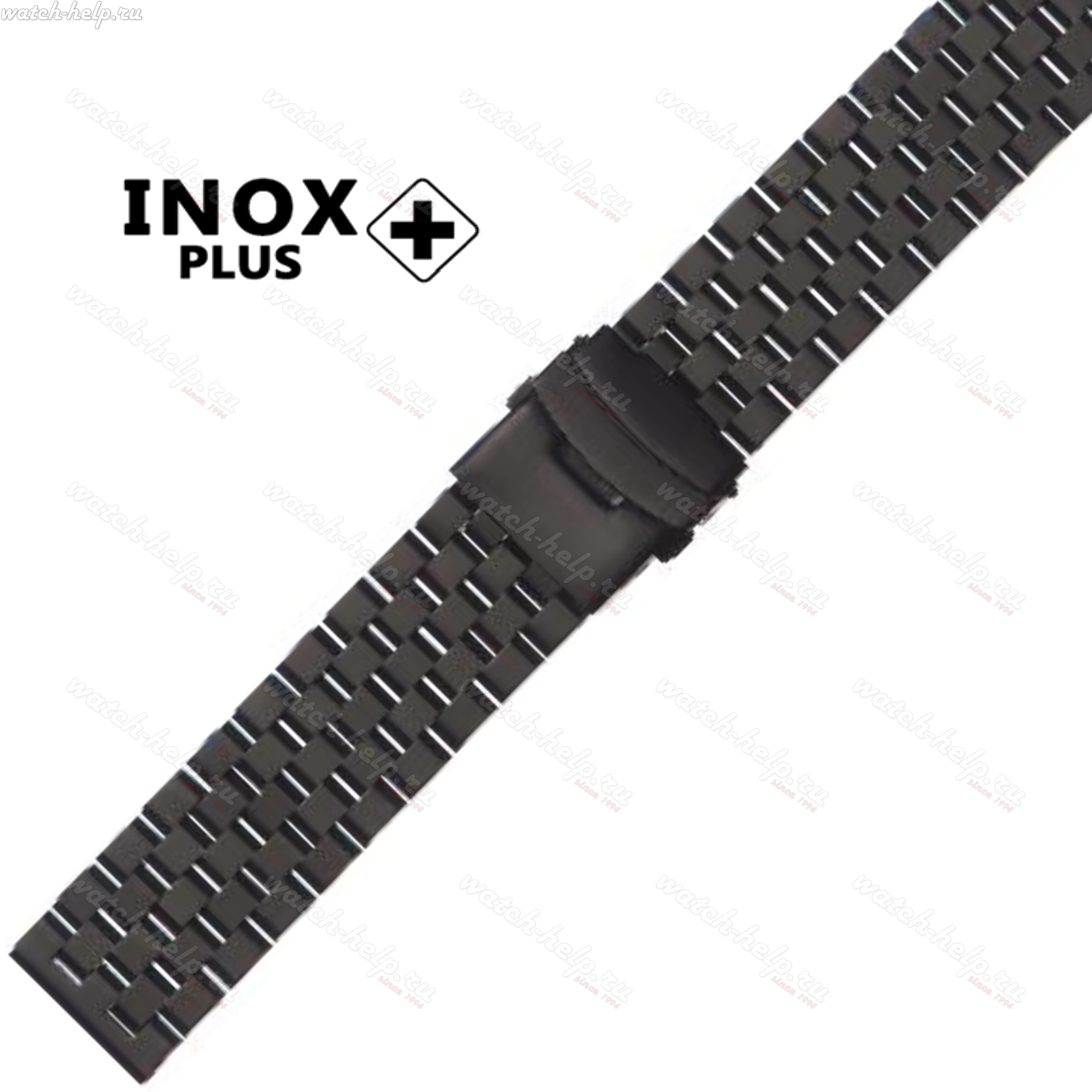 Картинка INOX PLUS G-513-B Stainless steel - браслет для часов чёрный, сталь, Китай