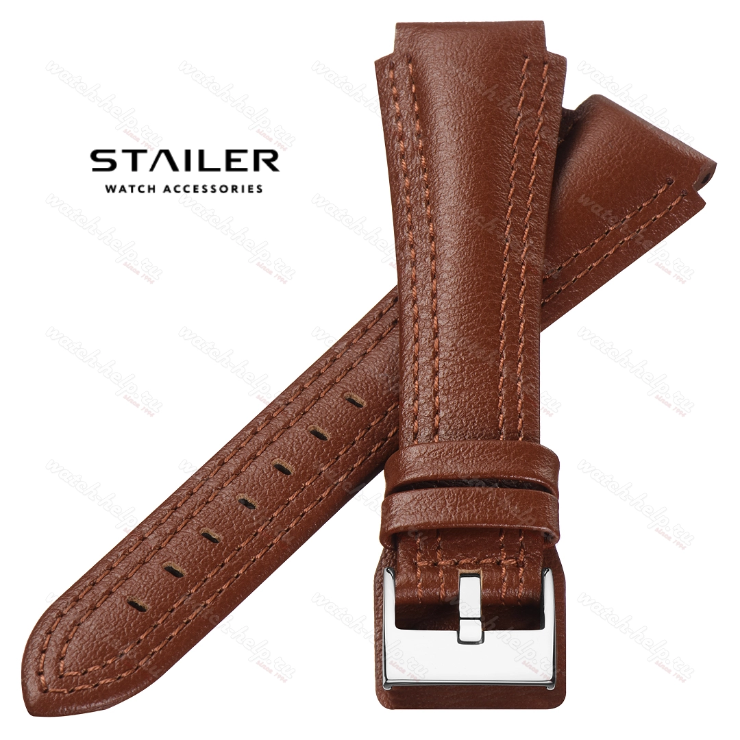 Картинка Stailer Premium 5115 Navigator - ремешок для часов светло-коричневый, итальянская кожа nappa, гладкий, Германия