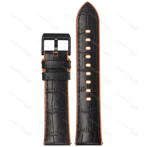 Картинка Stailer Premium 6071G Max endurance sport - ремешок для часов чёрный/оранжевый, кожа, аллигатор, Германия