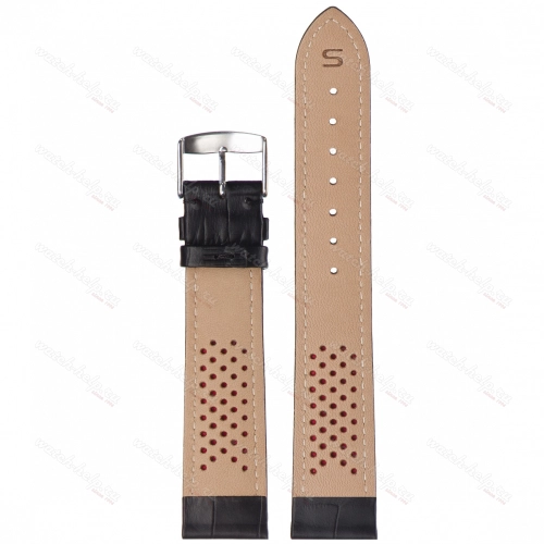 Картинка Stailer Premium 2441 Comfort - ремешок для часов чёрный, итальянская кожа растительного дубления, аллигатор, Германия