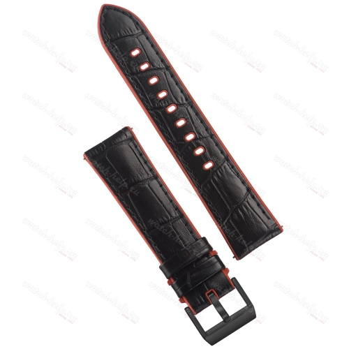 Картинка Stailer Premium 6071R Max endurance sport - ремешок для часов чёрный/красный, кожа, аллигатор, Германия