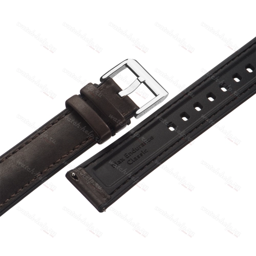 Картинка Stailer Premium 6182 Max endurance classic haas - ремешок для часов коричневый, кожа двойного дубления от tanneries haas (франция), гладкий, Германия