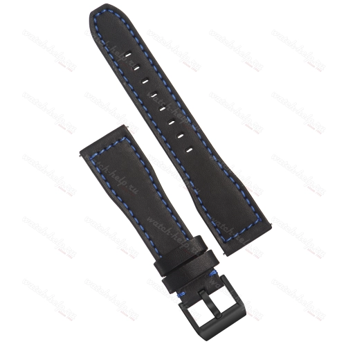 Картинка Stailer Premium 6471 Aviator new - ремешок для часов чёрный, премиальная кожа full grain растительного дубления, гладкий, Германия