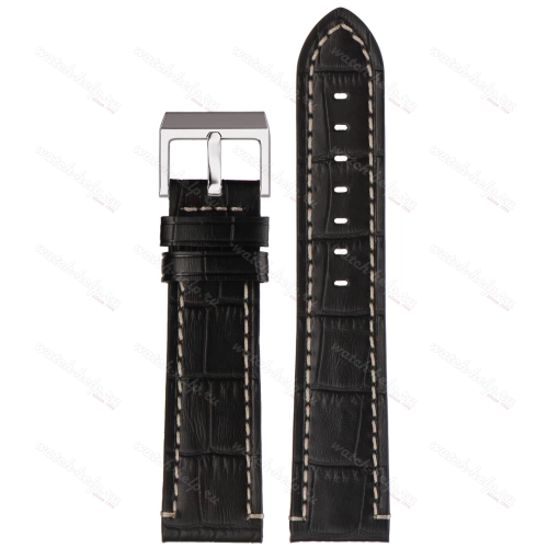 Картинка Stailer Premium 5171 Aviator - ремешок для часов чёрный, премиальная кожа full grain растительного дубления, аллигатор, Германия