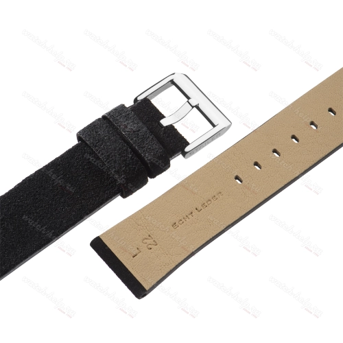 Картинка Stailer Premium 5731 Alaska - ремешок для часов чёрный, итальянская кожа растительного дубления, замша, Германия