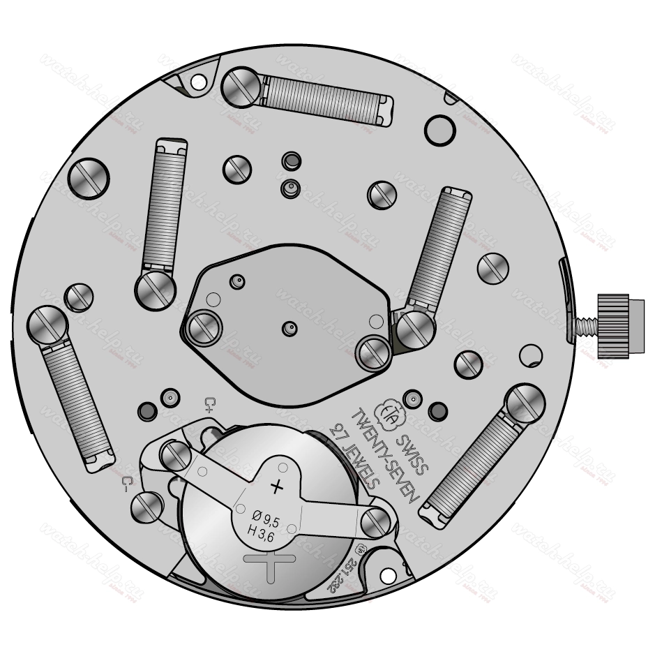Картинка ETA 251.232 - механизм для часов кварцевый 13 ¼, Швейцария