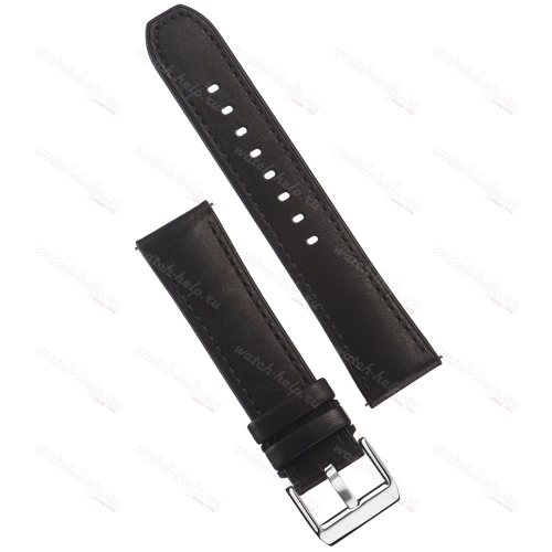Картинка Stailer Premium 6181 Max endurance classic haas - ремешок для часов чёрный, кожа двойного дубления от tanneries haas (франция), гладкий, Германия