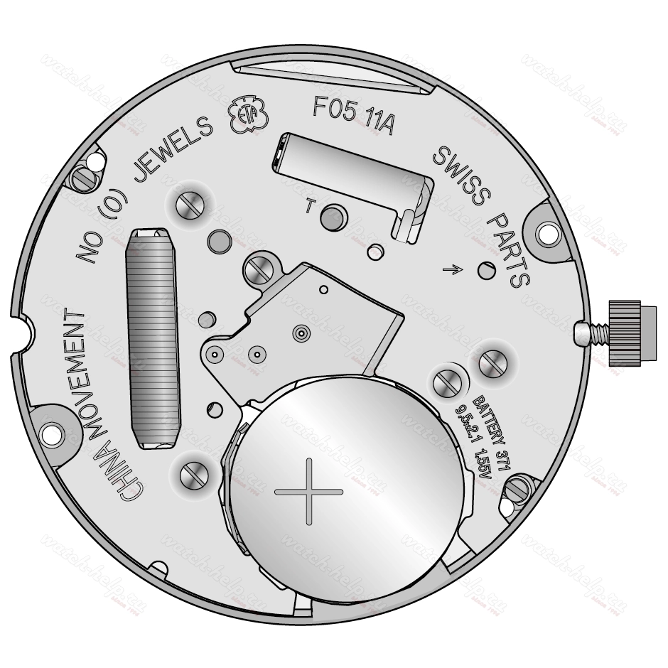 Картинка ETA F05.11A - механизм для часов кварцевый 10 ½, Швейцария