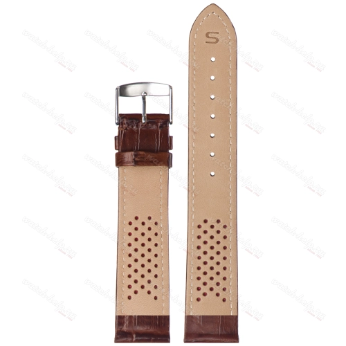 Картинка Stailer Premium 2422 Comfort - ремешок для часов коричневый, итальянская кожа растительного дубления, аллигатор, Германия