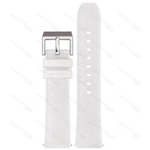 Картинка Stailer Premium 7500 Max endurance classic crystal - ремешок для часов белый, силикон, камень, Германия