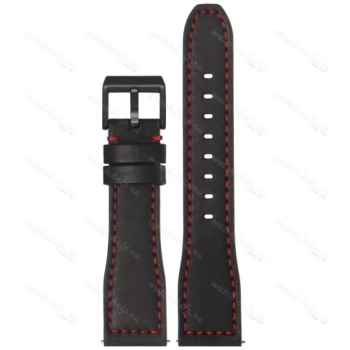 Картинка Stailer Premium 6461 Aviator new - ремешок для часов чёрный, премиальная кожа full grain растительного дубления, гладкий, Германия