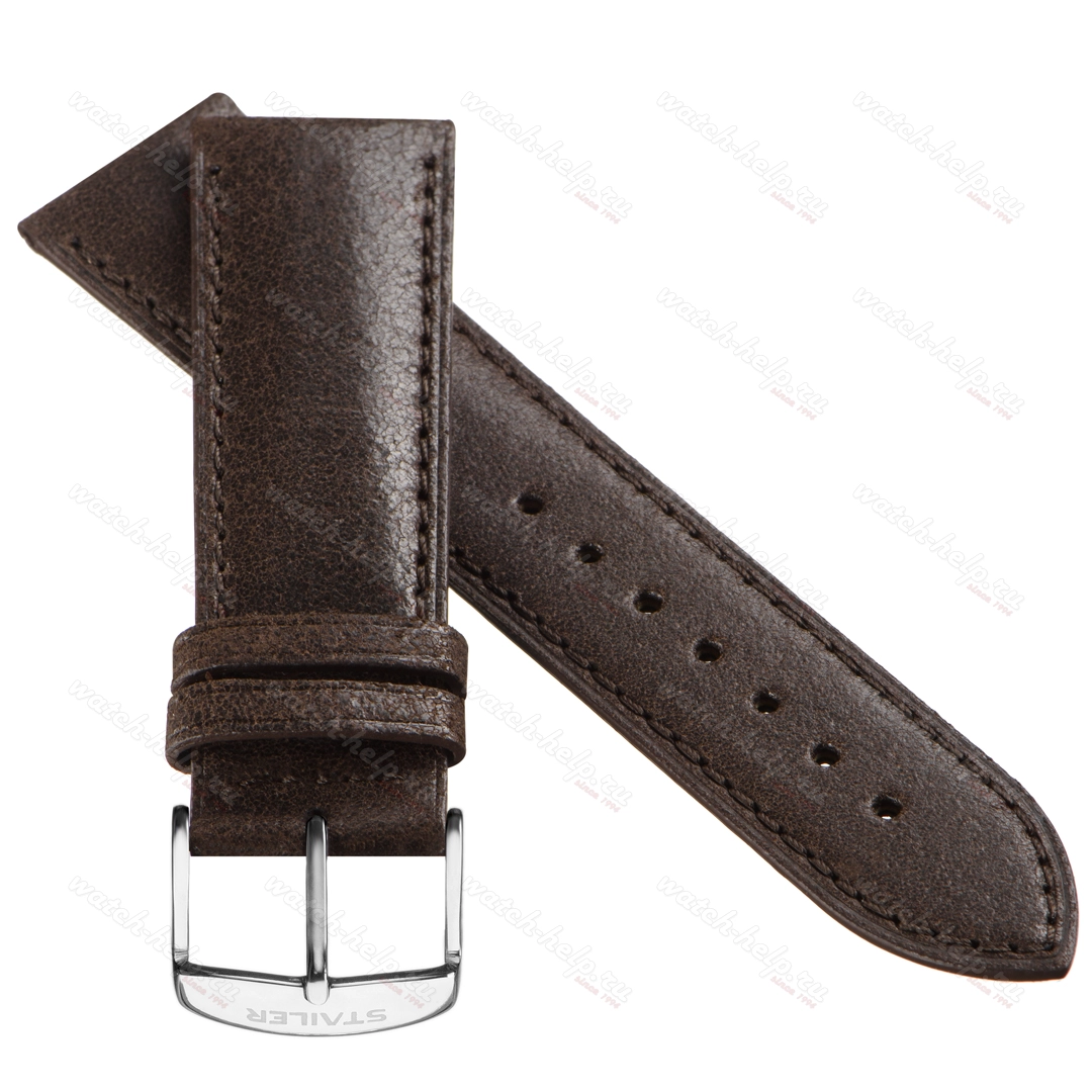 Картинка Stailer Premium 6067 Vintage - ремешок для часов синий, итальянская кожа растительного дубления, гладкий, Германия