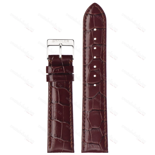 Картинка Stailer 2142 Original - ремешок для часов бордовый, кожа, крокодил, Германия