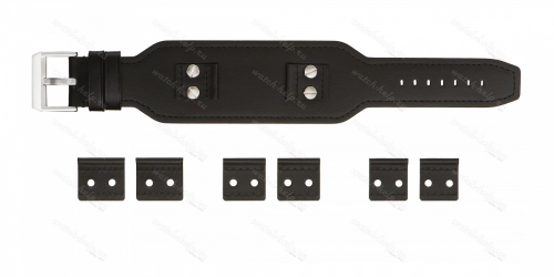 Картинка Stailer Premium 4191 Pad - ремешок для часов чёрный, кожа, гладкий, Германия