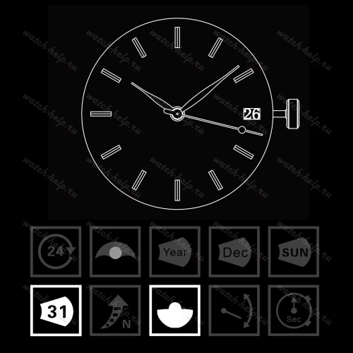 Картинка SEAGULL ST1812 TY2661 - механизм для часов кварцевый, Китай