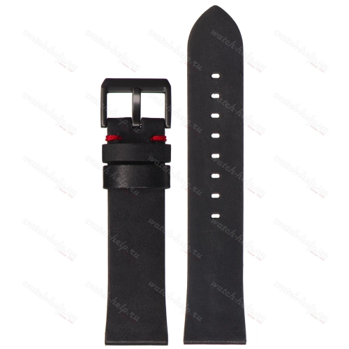 Картинка Stailer Premium 5951 Select - ремешок для часов чёрный, премиальная кожа full grain растительного дубления, гладкий, Германия