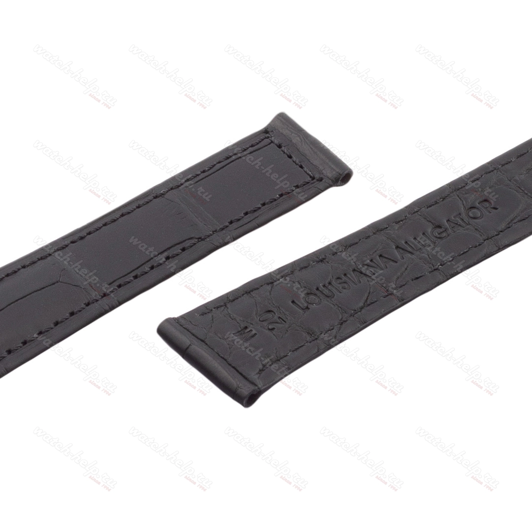 Картинка TAG Heuer, OEM Stailer - 5921 - ремешок для часов чёрный, натуральная кожа телёнка, аллигатор, Германия