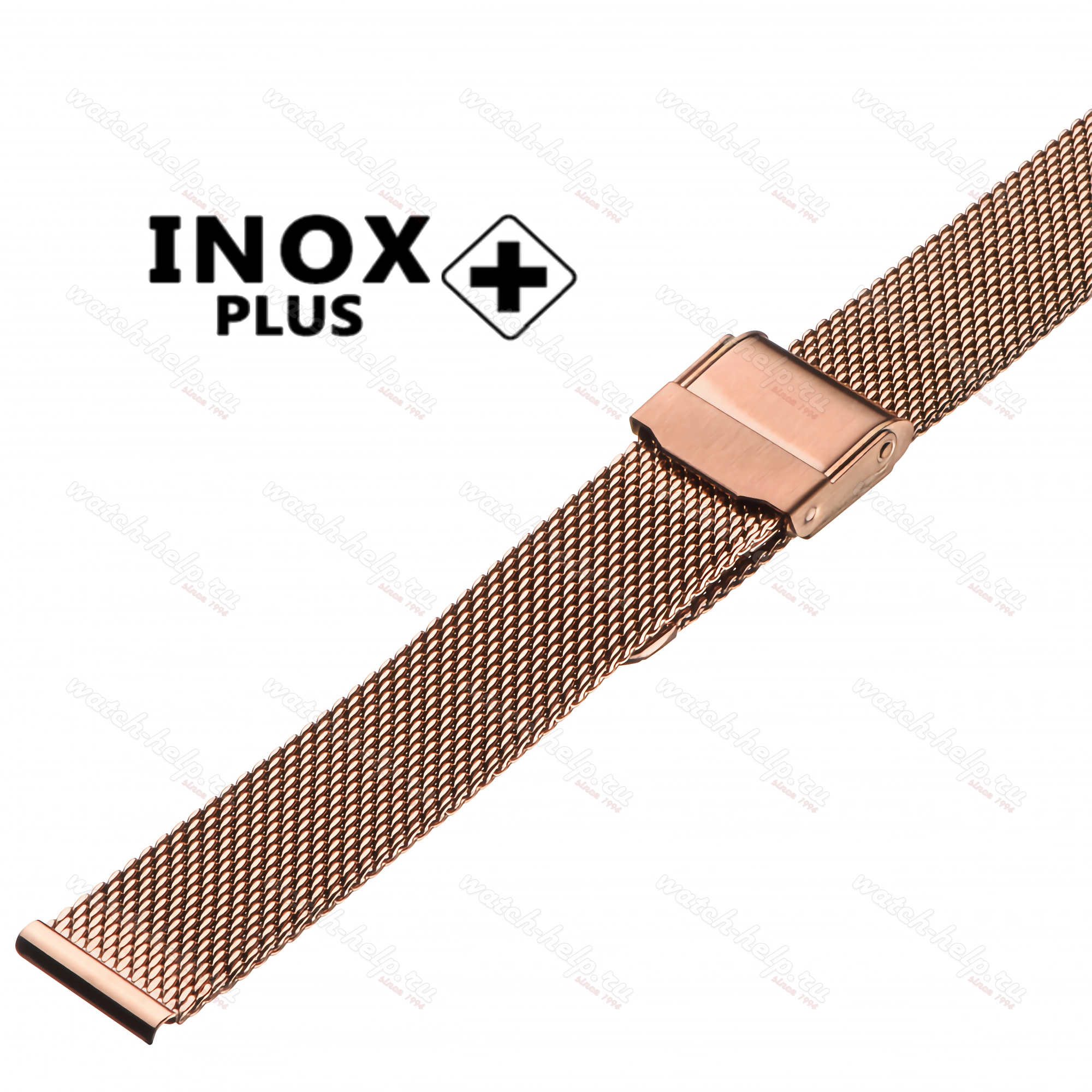 Картинка INOX PLUS M-413 Rose - браслет для часов розовое золото, сталь, Китай