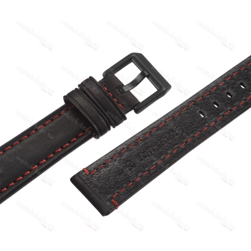 Картинка Stailer Premium 5201 Aviator - ремешок для часов чёрный, премиальная кожа full grain растительного дубления, гладкий, Германия