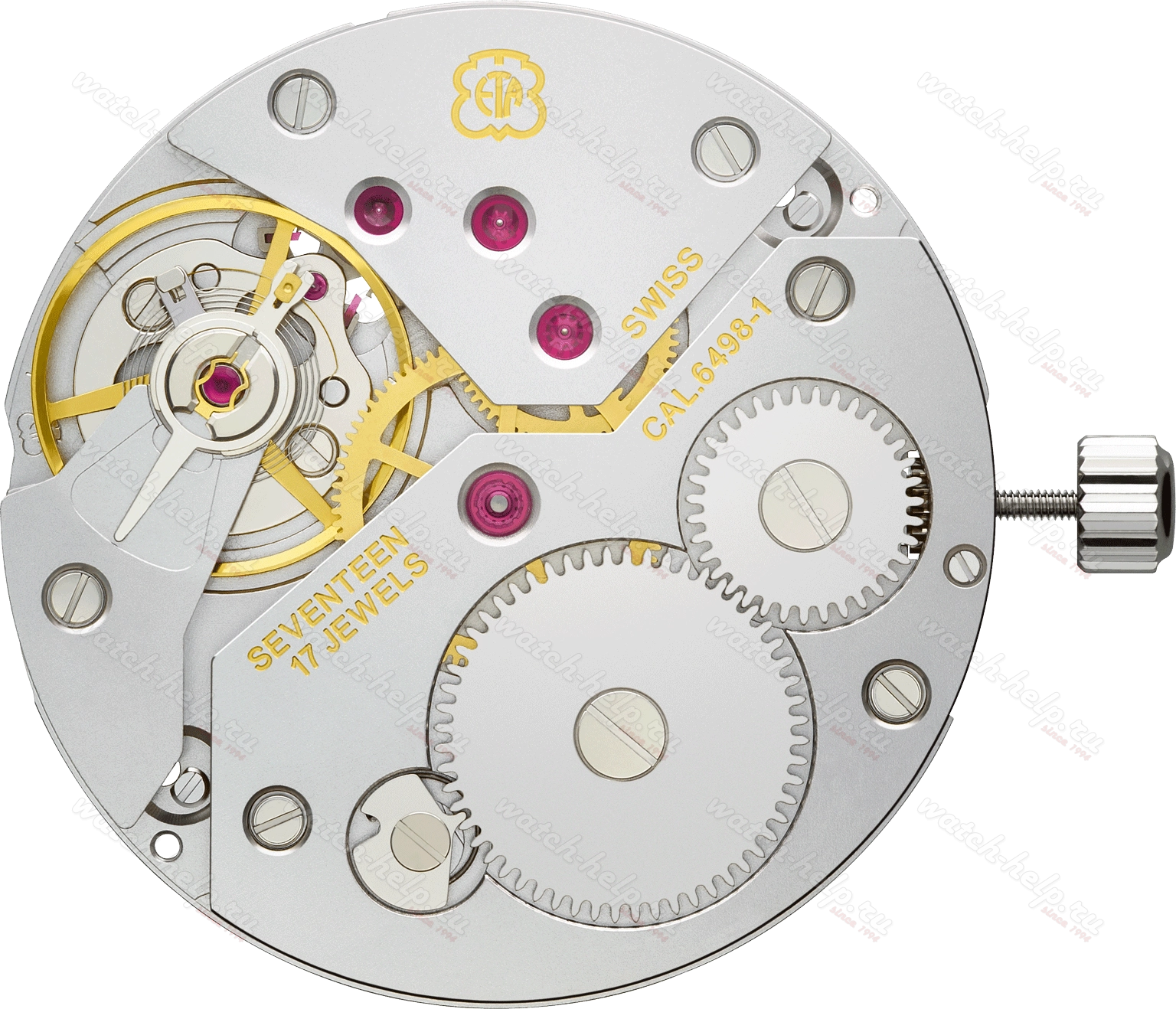 Картинка ETA 6498-1 Mecaline standard - механизм для часов механический 16 ½, Швейцария