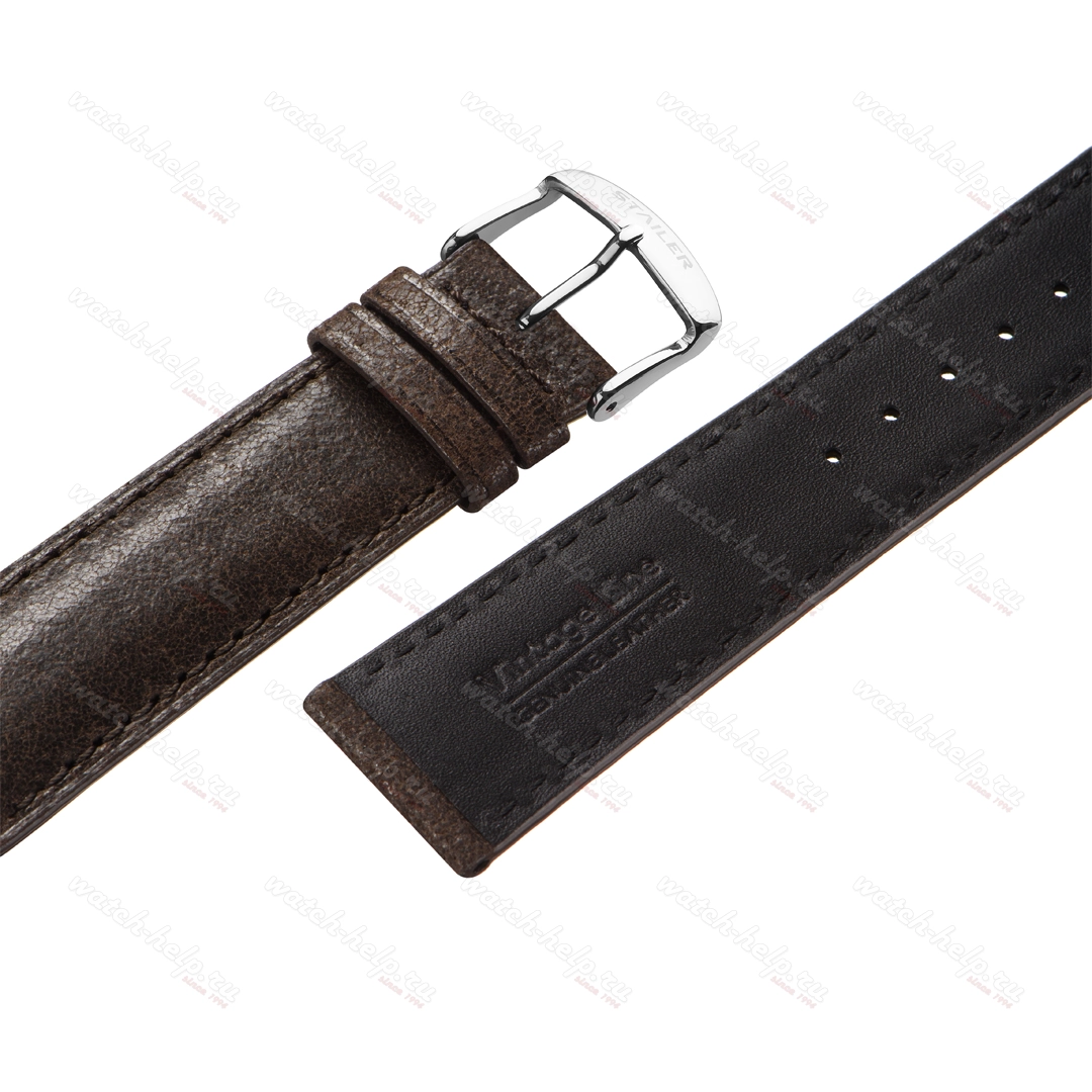 Картинка Stailer Premium 6067 Vintage - ремешок для часов синий, итальянская кожа растительного дубления, гладкий, Германия