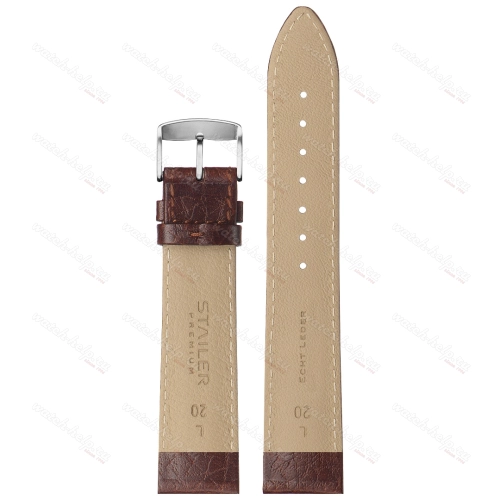Картинка Stailer Premium 3322 Chrono - ремешок для часов коричневый, итальянская кожа растительного дубления, буйвол, Германия