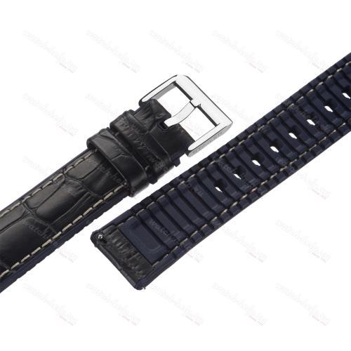 Картинка Stailer Premium 6077 Max endurance sport - ремешок для часов тёмно-синий, кожа, аллигатор, Германия