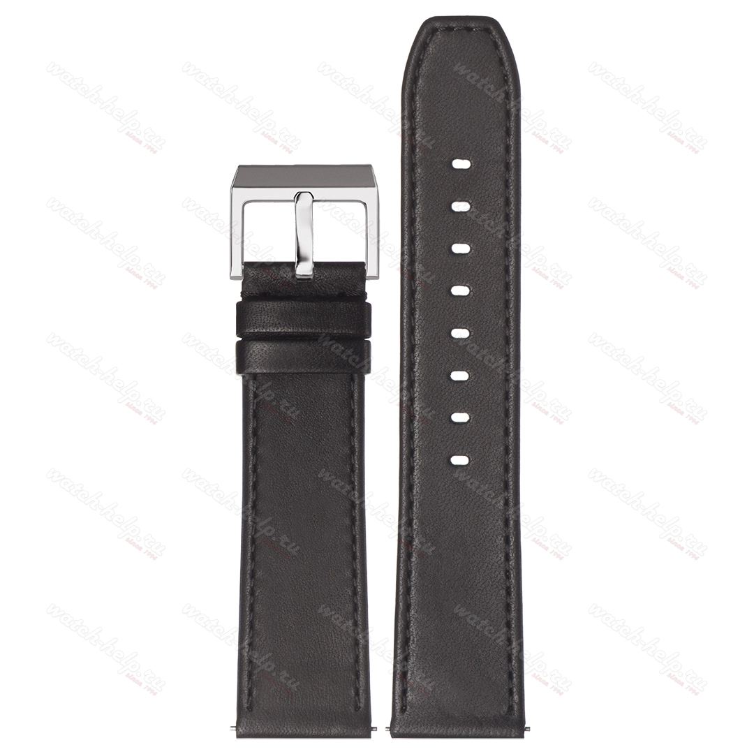 Картинка Stailer Premium 5771 Flex - ремешок для часов чёрный, кожа horween aniline latigo (сша), гладкий, Германия