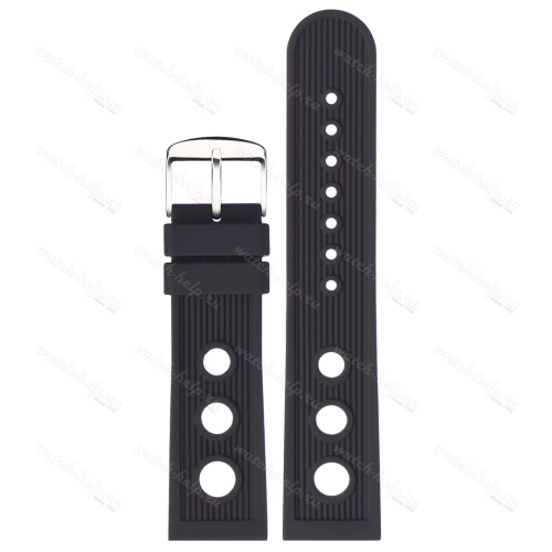 Картинка BC123 - ремешок для часов чёрный, силикон, Китай