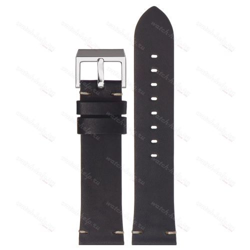 Картинка Stailer Premium 5971 Select - ремешок для часов чёрный, премиальная кожа full grain растительного дубления, гладкий, Германия