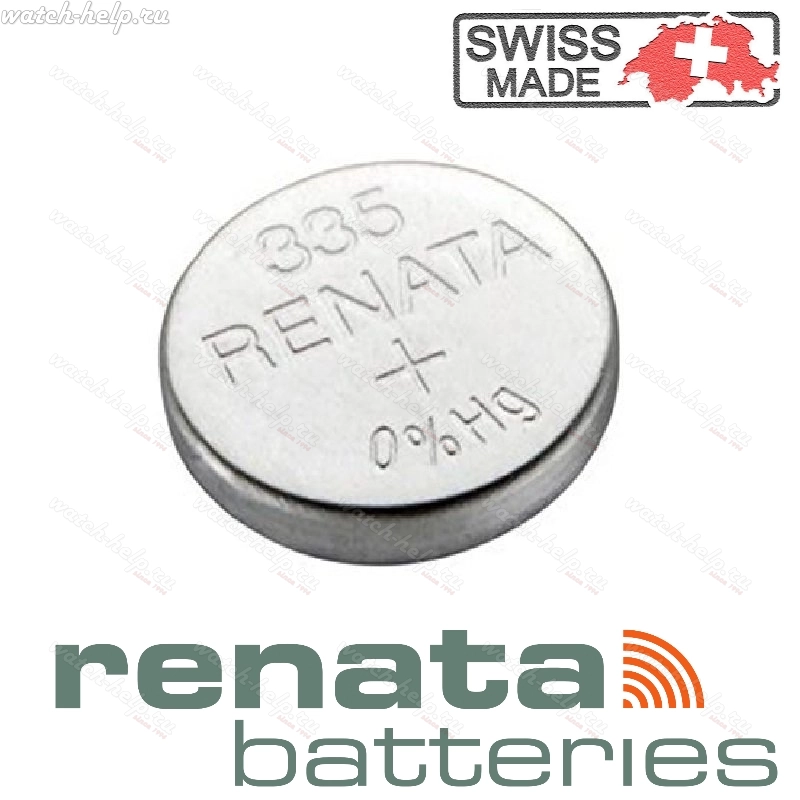 Картинка Renata 335 - батарейка, 1.2 мм x 5.8 мм 1.55 v 6 mah, Швейцария