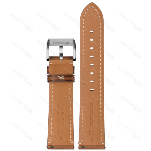 Картинка Stailer Premium 6055 Vintage haas - ремешок для часов светло-коричневый, кожа двойного дубления от tanneries haas (франция), гладкий, Германия