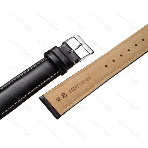 Картинка Stailer 911A Original - ремешок для часов чёрный, кожа, гладкий, Германия