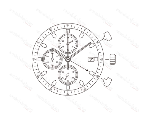 Картинка MIYOTA FS16 Chronograph - механизм для часов кварцевый 10 ½, Япония