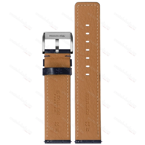 Картинка Stailer Premium 6047 Bold - ремешок для часов тёмно-синий, кожа двойного дубления от tanneries haas (франция), аллигатор, Германия