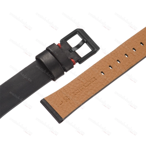 Картинка Stailer Premium 5951 Select - ремешок для часов чёрный, премиальная кожа full grain растительного дубления, гладкий, Германия