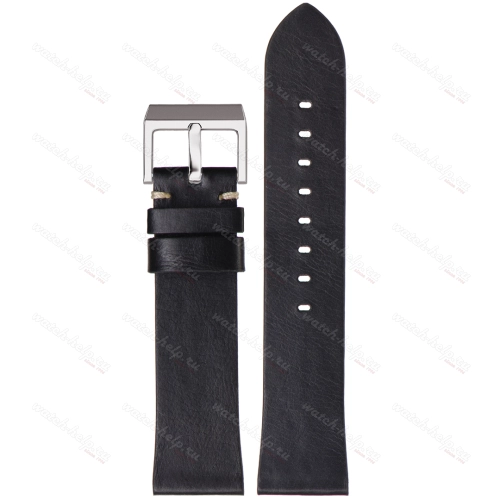 Картинка Stailer Premium 5961 Select - ремешок для часов чёрный, премиальная кожа full grain растительного дубления, гладкий, Германия