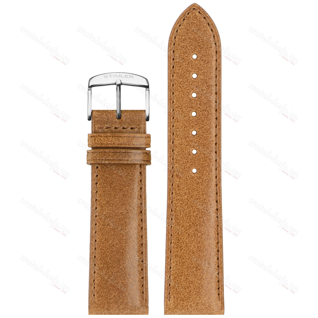Картинка Stailer Premium 6067 Vintage - ремешок для часов синий, итальянская кожа растительного дубления, гладкий, Германия