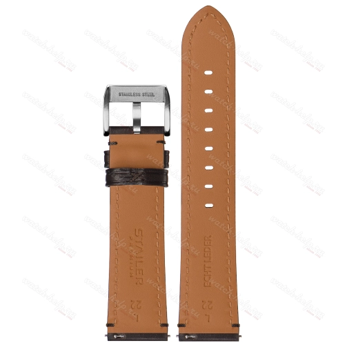 Картинка Stailer Premium 6052 Vintage haas - ремешок для часов коричневый, кожа двойного дубления от tanneries haas (франция), гладкий, Германия