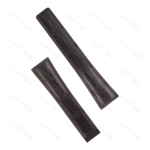 Картинка TAG Heuer, OEM Stailer - 5921 - ремешок для часов чёрный, натуральная кожа телёнка, аллигатор, Германия