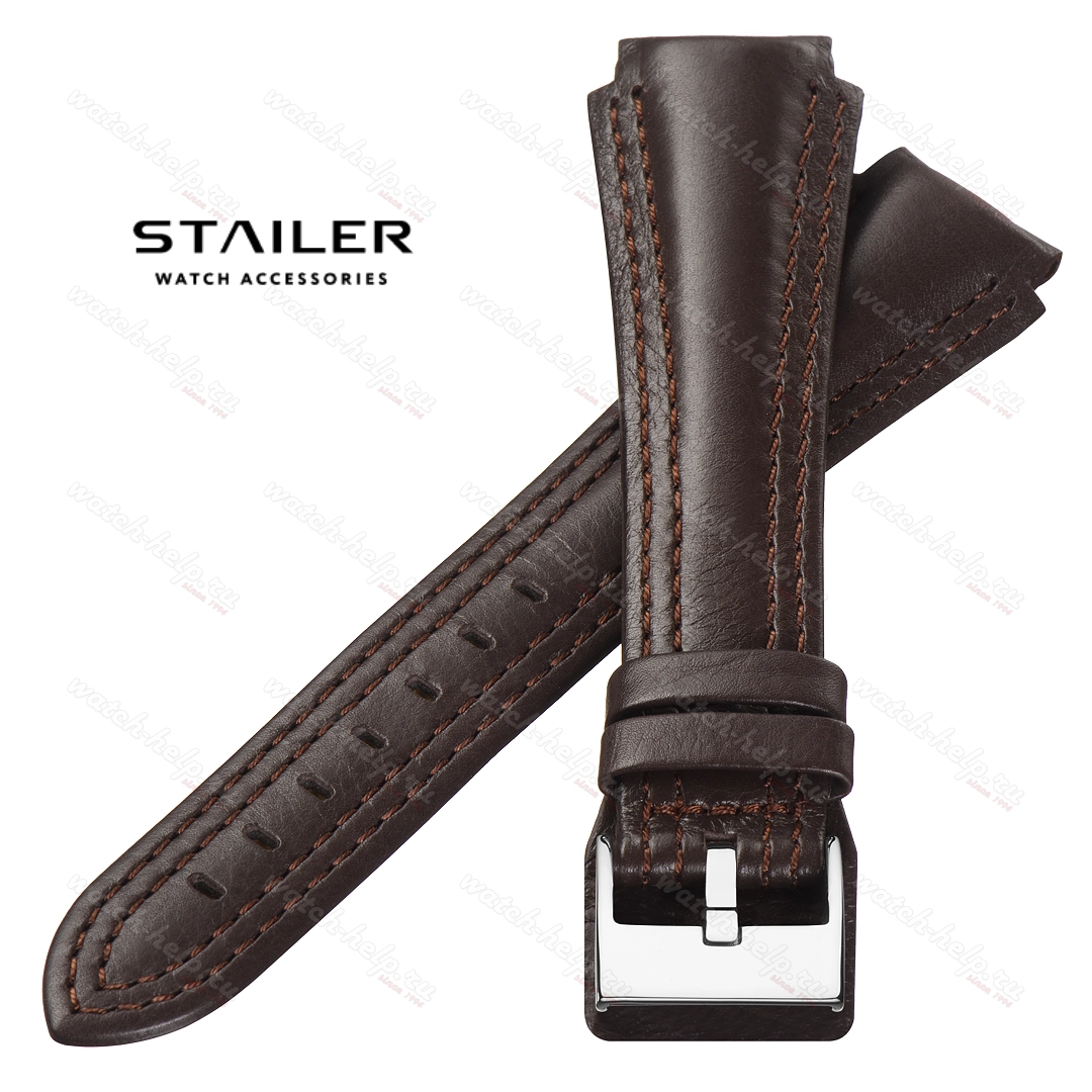 Картинка Stailer Premium 5152 Navigator - ремешок для часов коричневый, итальянская кожа растительного дубления, гладкий, Германия